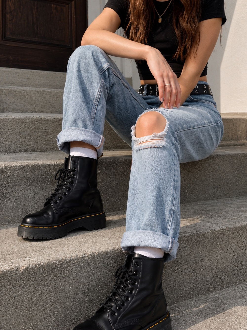 Dr. Martens 1460 Bex Black Leather Combat Boots | Women’s Size 5